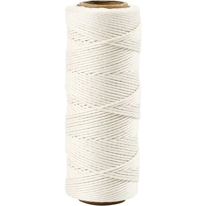 Bambusschnur, Dicke 1 mm, Weiß, 65 m/ 1 Rolle [HOB-503481]