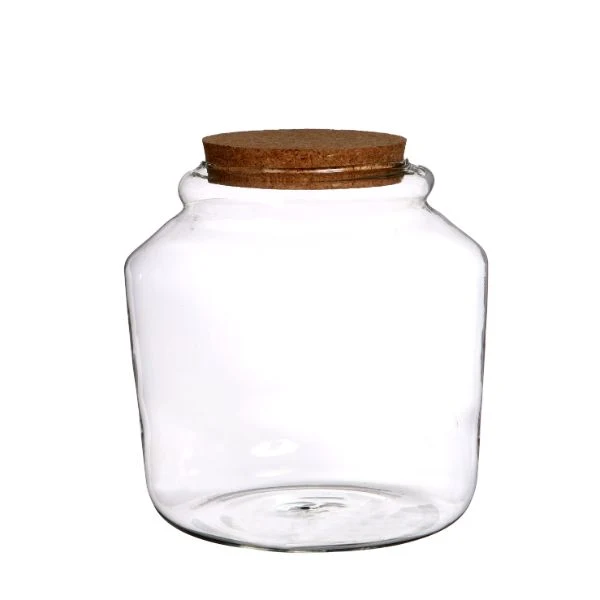 Glasgefäß mit Kork 18x18cm (1 Stück) [IFS-29452]
