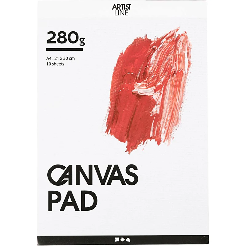 Leinwand-Block, A4, Blatt 210x297 mm, 280 g, Weiß, 10 Bl./ 1 Stk [HOB-25753]