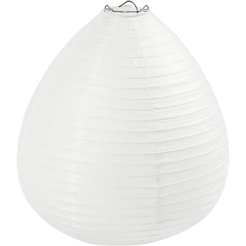 Reispapier-Lampe/-Lampion, Regentropfen, H 27 cm, D 25 cm, Weiß, 1 Stk [HOB-500282]