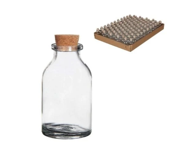 Glasflasche Mini mit Kork 20ml - 6x3cm (105 Stück) [IFS-28075]