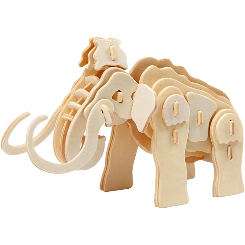 3D-Figur zum Zusammensetzen, Mammut, Größe 19x8,5x11 cm, 1 Stk [HOB-580503]