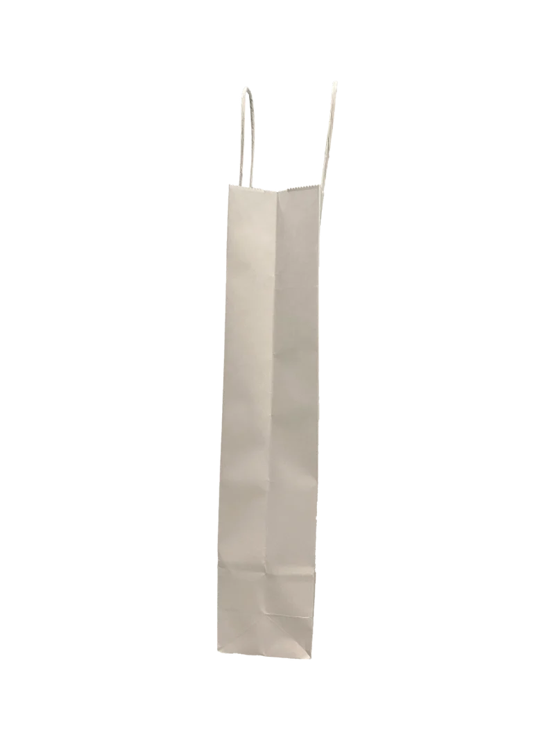 Papiertragetaschen für Flaschen 14x8x39cm Weiß (50 Stück) [PAWF1439W]