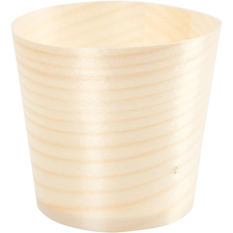 Becher aus Spanholz, H 6 cm, D 5,5 cm, 12 Stk/ 1 Pck [HOB-56941]