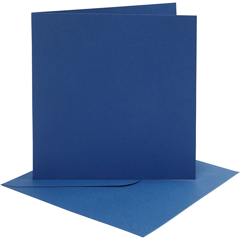 Karten & Kuverts, Kartengröße 15,2x15,2 cm, Umschlaggröße 16x16 cm, 220 g, Blau, 4 Set/ 1 Pck [HOB-230545]