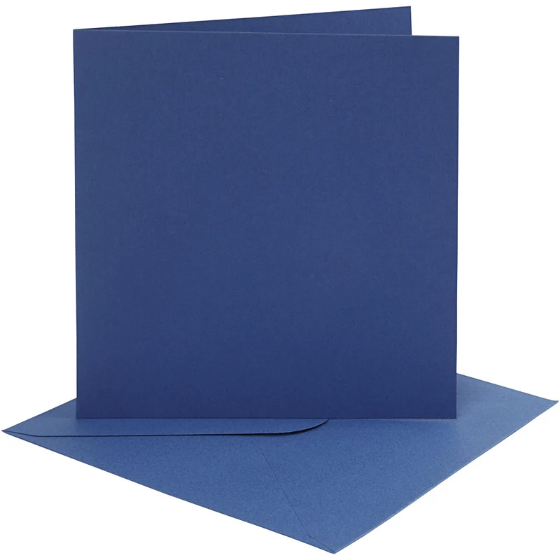 Karten & Kuverts, Kartengröße 15,2x15,2 cm, Umschlaggröße 16x16 cm, 220 g, Blau, 4 Set/ 1 Pck [HOB-230545]