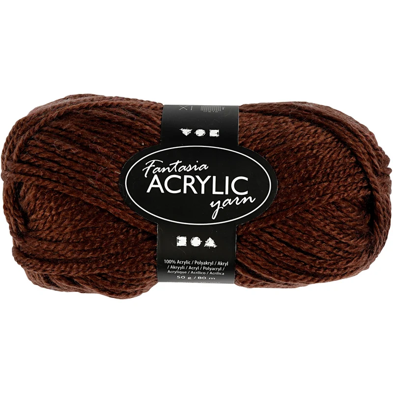 Fantasia Polyacryl Garn, L 80 M, Braun, 50 g/ 1 Knäuel [HOB-421806]
