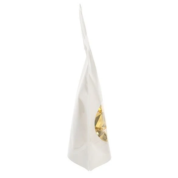 Standbodenbeutel Perlweiß 10.2x6x15.2cm mit Aufhängeloch (100 Stück) [ZBGO2PH]