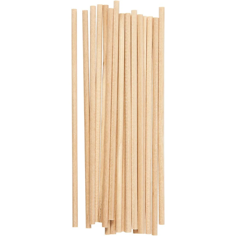 Holzstäbe rund, L 15 cm, D 4 mm, 20 Stk/ 1 Pck [HOB-563070]