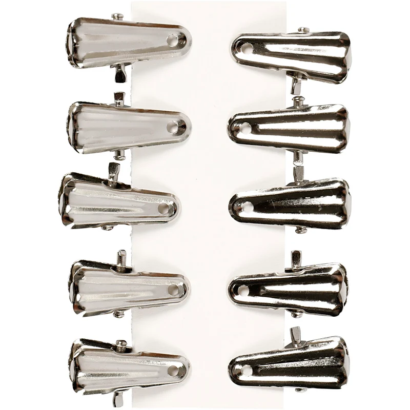 Deko-Klammer, L 27 mm, B 14 mm, Silber, 10 Stk/ 1 Pck [HOB-559540]