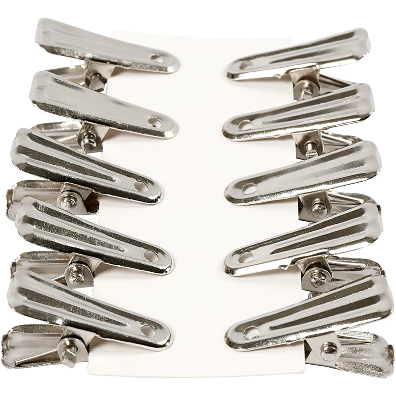Deko-Klammer, L 27 mm, B 14 mm, Silber, 10 Stk/ 1 Pck [HOB-559540]