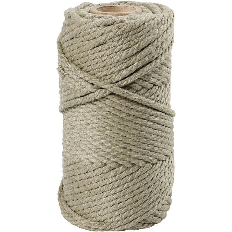 Makramée-Kordel, L 55 M, D 4 mm, Moosgrün, 330 g/ 1 Rolle [HOB-414753]