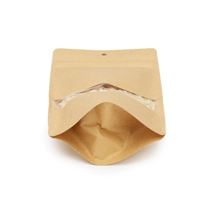 Standbodenbeutel Kraft 10.2x6x15.2cm | 57 Gramm mit Aufhängeloch (100 Stück) [ZBGW2KH]