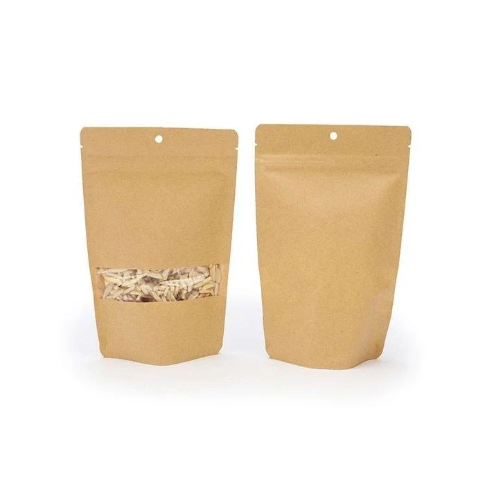 Standbodenbeutel Kraft 10.2x6x15.2cm | 57 Gramm mit Aufhängeloch (100 Stück) [ZBGW2KH]