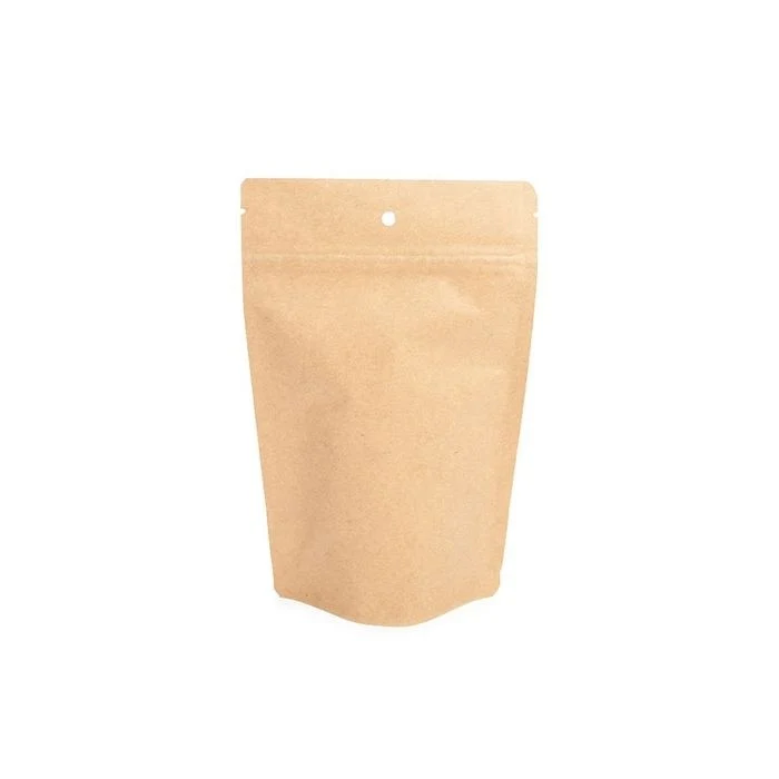 Standbodenbeutel Kraft 13x8x20.5cm | 110 Gramm mit Aufhängeloch (100 Stück) [ZBGSK3H]