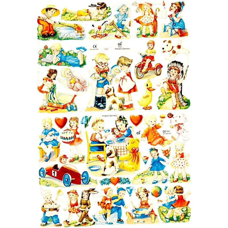 Vintage-Glanzbilder, KInder, Blatt 16,5x23,5 cm, 2 Bl./ 1 Pck [HOB-19362]
