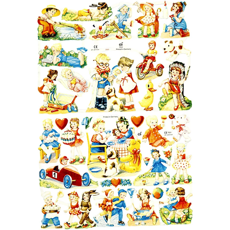 Vintage-Glanzbilder, KInder, Blatt 16,5x23,5 cm, 2 Bl./ 1 Pck [HOB-19362]