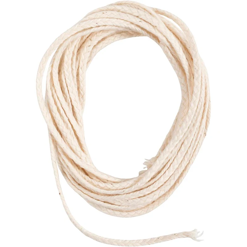Docht , Geeignet für getauchte Kerzen (Durchm. 30 mm) und geformte Kerzen (Durchm. 80–100 mm) , B 2 mm, 100 g, 3 m/ 1 Pck [HOB-733211]