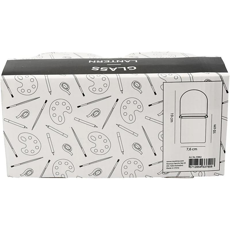 Kerzenglas/Laterne, H 10 cm, D 7,6 cm, 2 Stk/ 1 Pck [HOB-55862]