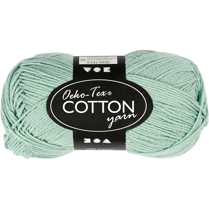 Baumwollgarn, Nr. 8/4, L 170 M, Nadel 3-3,5, Mintgrün, 50 g/ 1 Knäuel [HOB-431210]