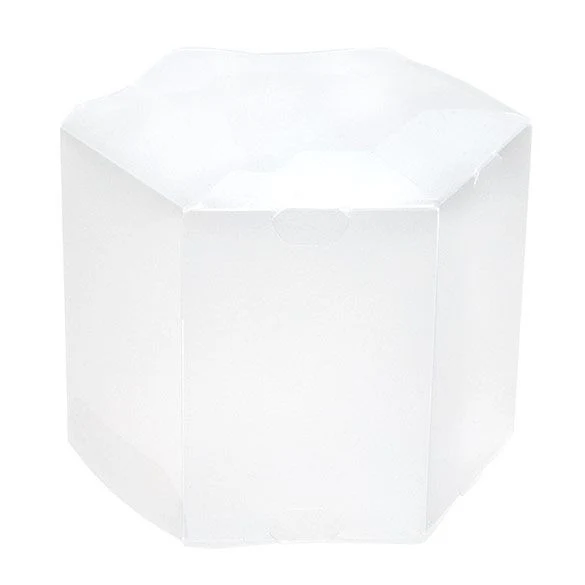 Klarsichtschachteln Hexagon 8.9x8.9x7.6cm Gefrostet (25 Stück) [FS352F]