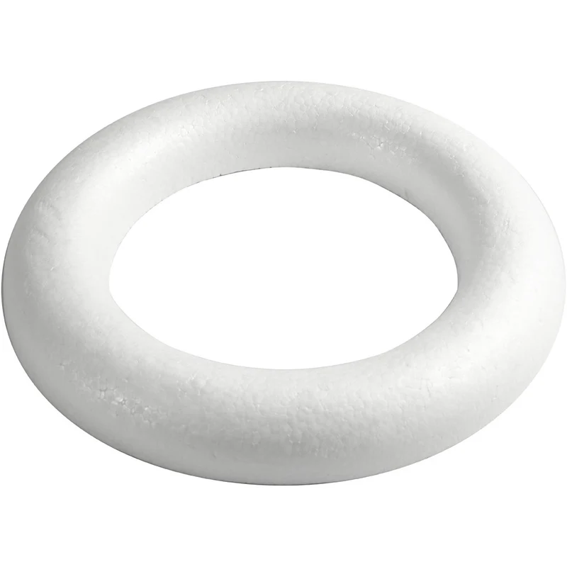 Styroporring, flach, Größe 35 cm, Dicke 46 mm, Weiß, 1 Stk [HOB-54351]