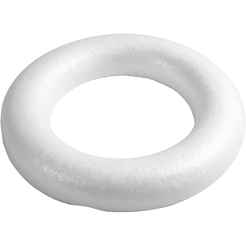 Styroporring, flach, Größe 30 cm, Dicke 40 mm, Weiß, 1 Stk [HOB-54350]