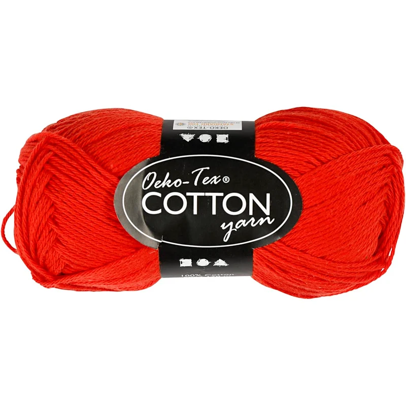Baumwollgarn, Nr. 8/4, L 170 M, Nadel 3-3,5, Rot, 50 g/ 1 Knäuel [HOB-431080]