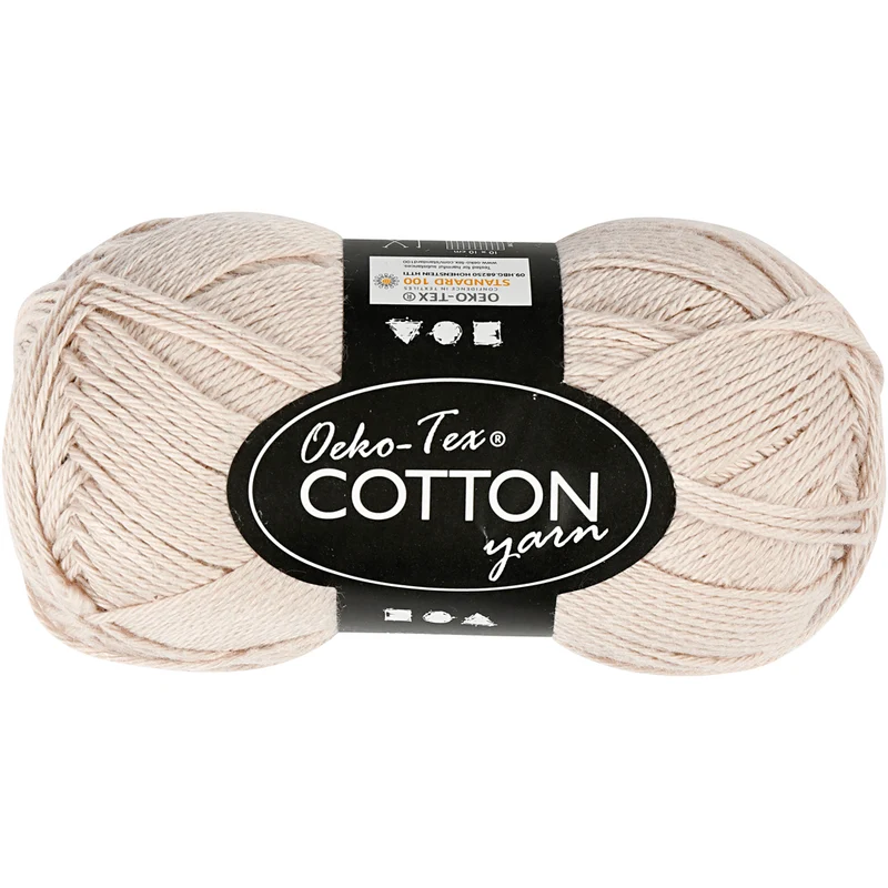 Baumwollgarn, Nr. 8/4, L 170 M, Nadel 3-3,5, Beige, 50 g/ 1 Knäuel [HOB-431050]