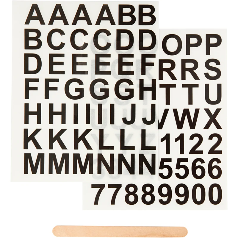 Rub-on Stickers, Buchstaben & Zahlen, H 17 mm, B 17 mm, Blatt 12,2x15,3 cm, Schwarz, 1 Pck [HOB-283966]