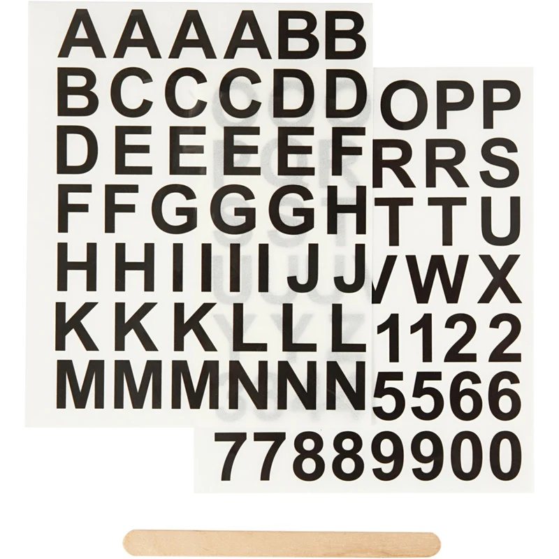 Rub-on Stickers, Buchstaben & Zahlen, H 17 mm, B 17 mm, Blatt 12,2x15,3 cm, Schwarz, 1 Pck [HOB-283966]