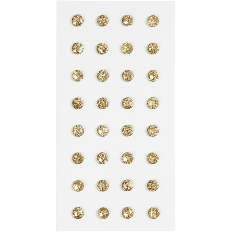 Strasssteine, D 8 mm, Gold, 32 Stk/ 1 Pck [HOB-283819]