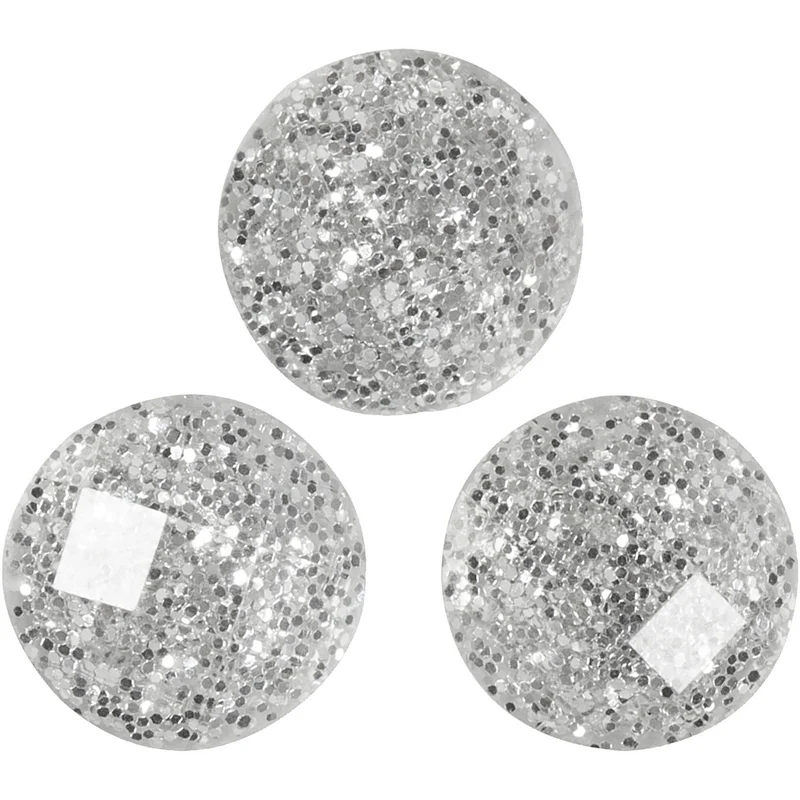 Strasssteine, D 8 mm, Silber, 32 Stk/ 1 Pck [HOB-283818]