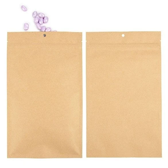 Druckverschlussbeutel Kraft 15.2x23.5cm mit Aufhängeloch (100 Stück) [HZBB7K]