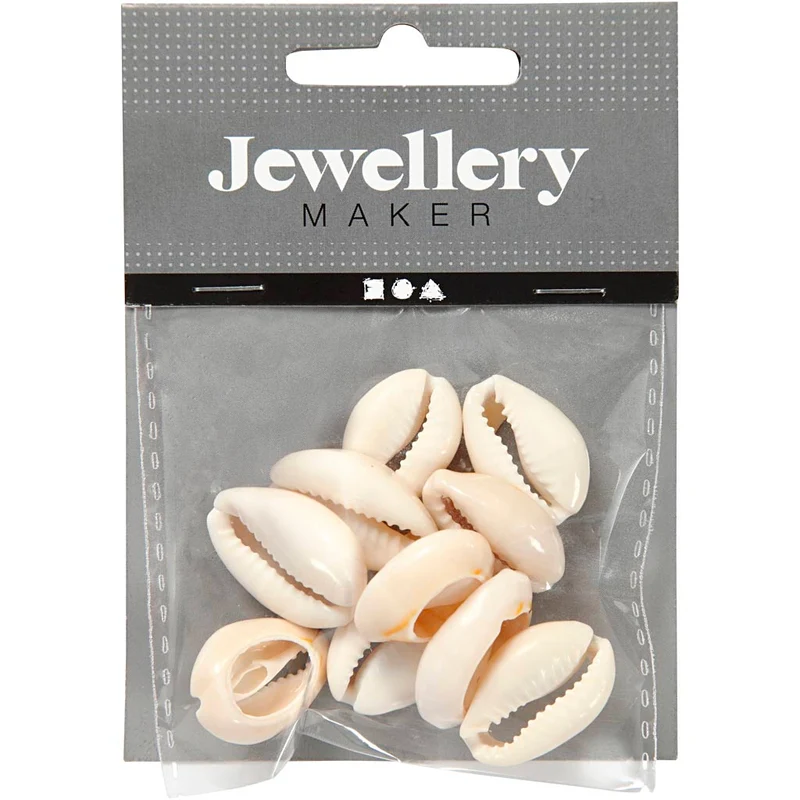 Muschelperlen, L 20 mm, Natur, 12 Stk/ 1 Pck [HOB-61016]