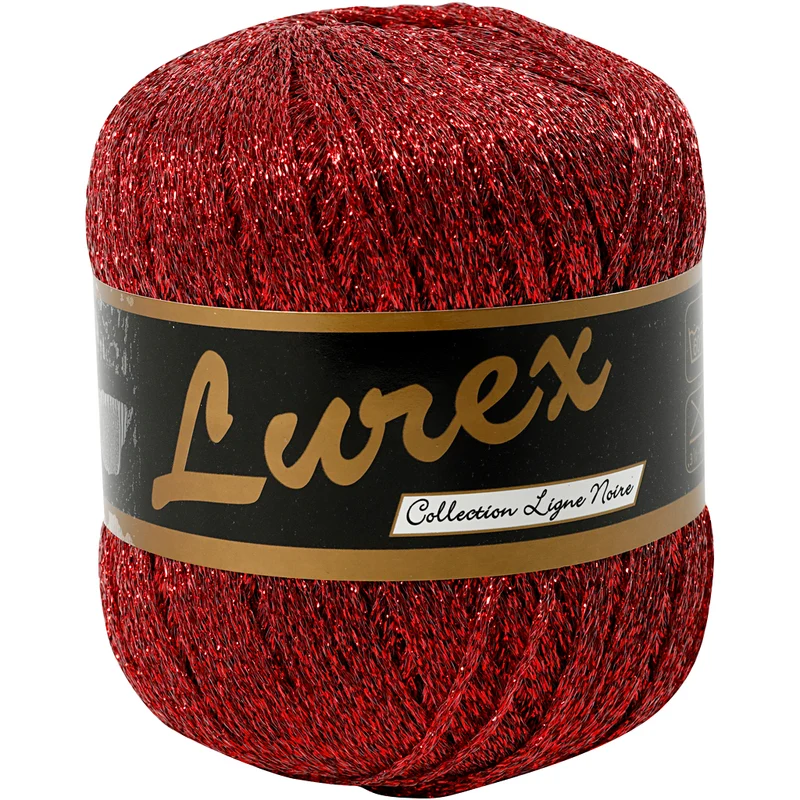 Lurexgarn, L 160 M, Rot, 25 g/ 1 Knäuel [HOB-421471]