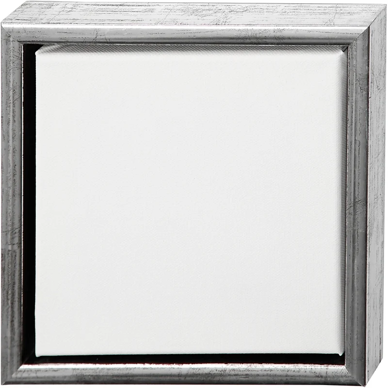 Leinwand mit Holzrahmen, Größe 20x20 cm, 360 g, Antiksilber, Weiß, 1 Stk [HOB-257520]