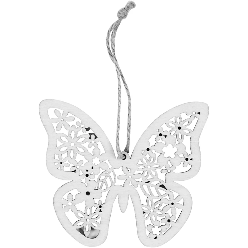 Holz-Anhänger, Schmetterling, Blume, Vogel, H 10 cm, B 10 cm, 90 Stk/ 1 Pck [HOB-57971]