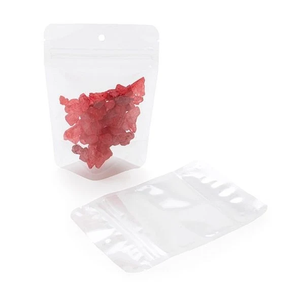 Standbodenbeutel Transparent 10.2x6x15.2cm Laminiert | 57 Gramm mit Aufhängeloch (100 Stück) [ZBGCC2H]