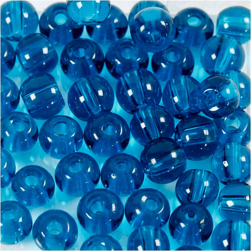 Glasperlen, D 4 mm, Lochgröße 1 mm, Türkis, 45 Stk/ 1 Pck [HOB-60989]