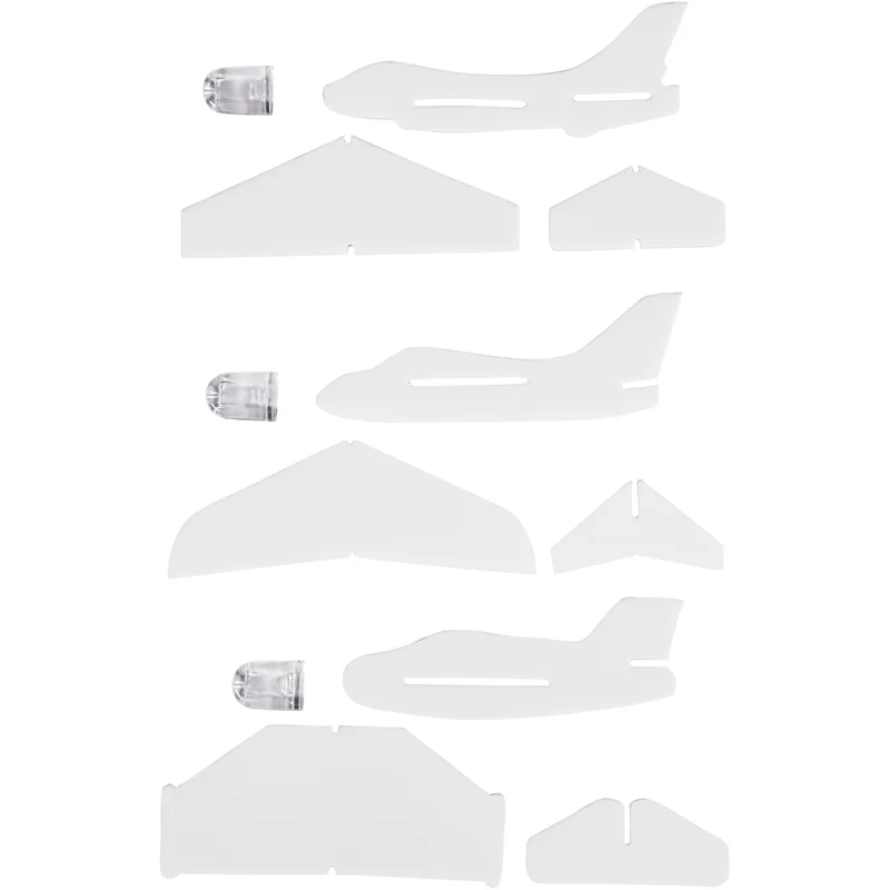 Flugzeug-Sortiment, L 11,5-19 cm, B 11-17,5 cm, Weiß, 50 Stk/ 1 Pck [HOB-51234]