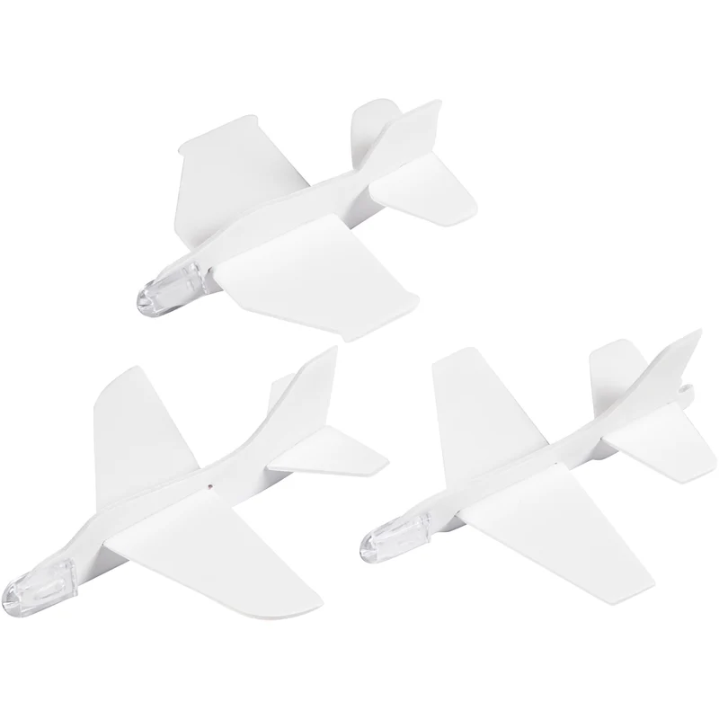 Flugzeug-Sortiment, L 11,5-12,5 cm, B 11-12 cm, Weiß, 3 Stk/ 1 Pck [HOB-51233]