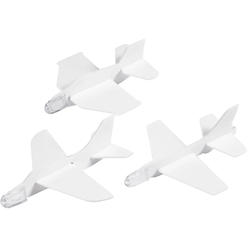 Flugzeug-Sortiment, L 11,5-12,5 cm, B 11-12 cm, Weiß, 3 Stk/ 1 Pck [HOB-51233]