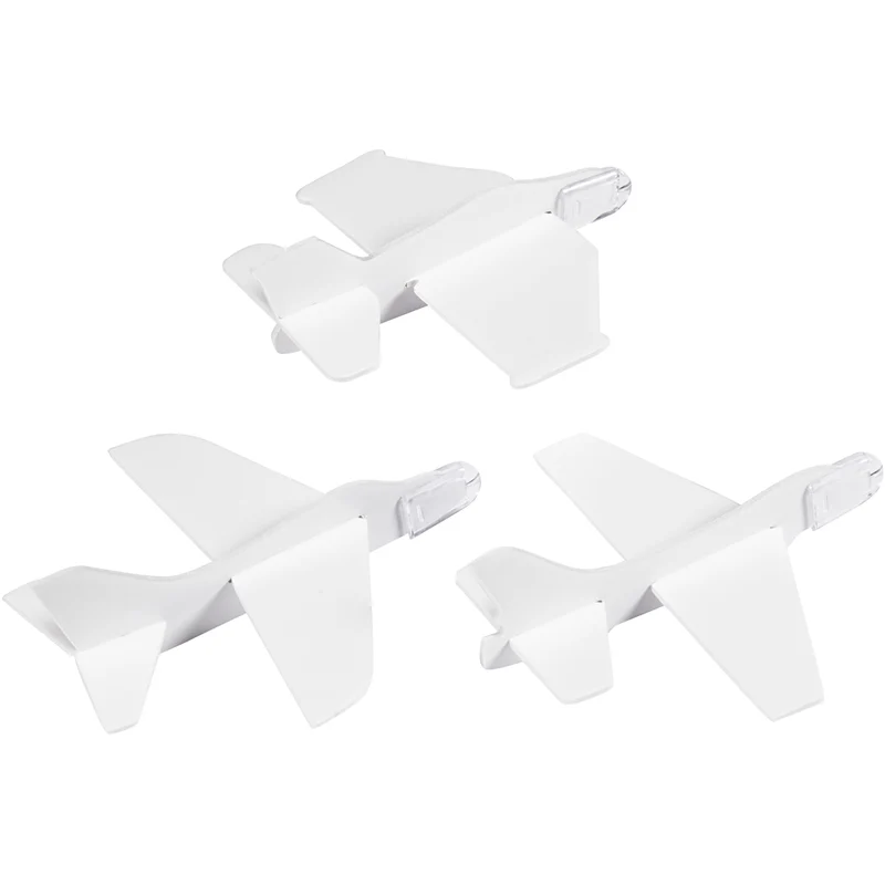 Flugzeug-Sortiment, L 11,5-12,5 cm, B 11-12 cm, Weiß, 3 Stk/ 1 Pck [HOB-51233]