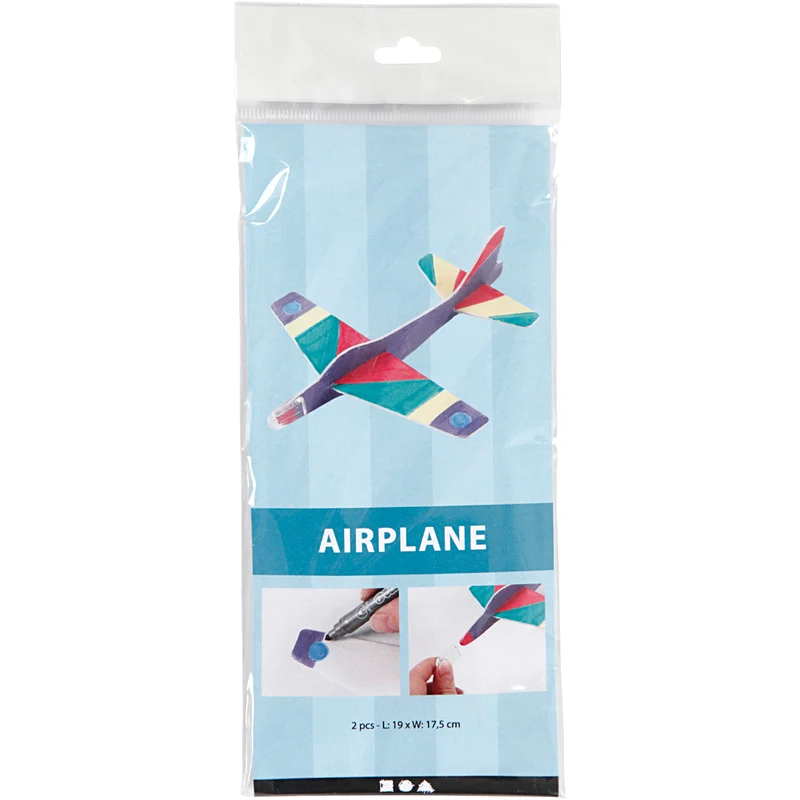 Flugzeug-Sortiment, L 19 cm, B 17,5 cm, Weiß, 2 Stk/ 1 Pck [HOB-51232]