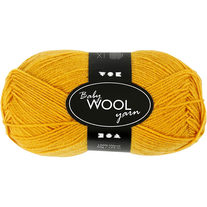 Babywolle, L 172 M, Dunkelgelb, 50 g/ 1 Knäuel [HOB-41349]