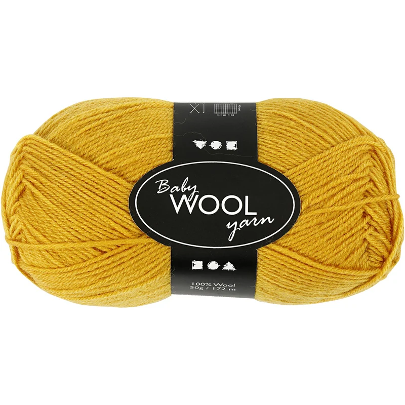 Babywolle, L 172 M, Dunkelgelb, 50 g/ 1 Knäuel [HOB-41349]