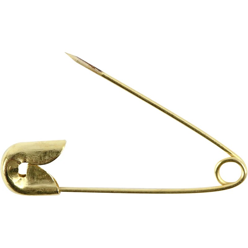 Sicherheitsnadeln, L 22 mm, Dicke 0,6 mm, Gold, 100 Stk/ 1 Pck [HOB-41136]