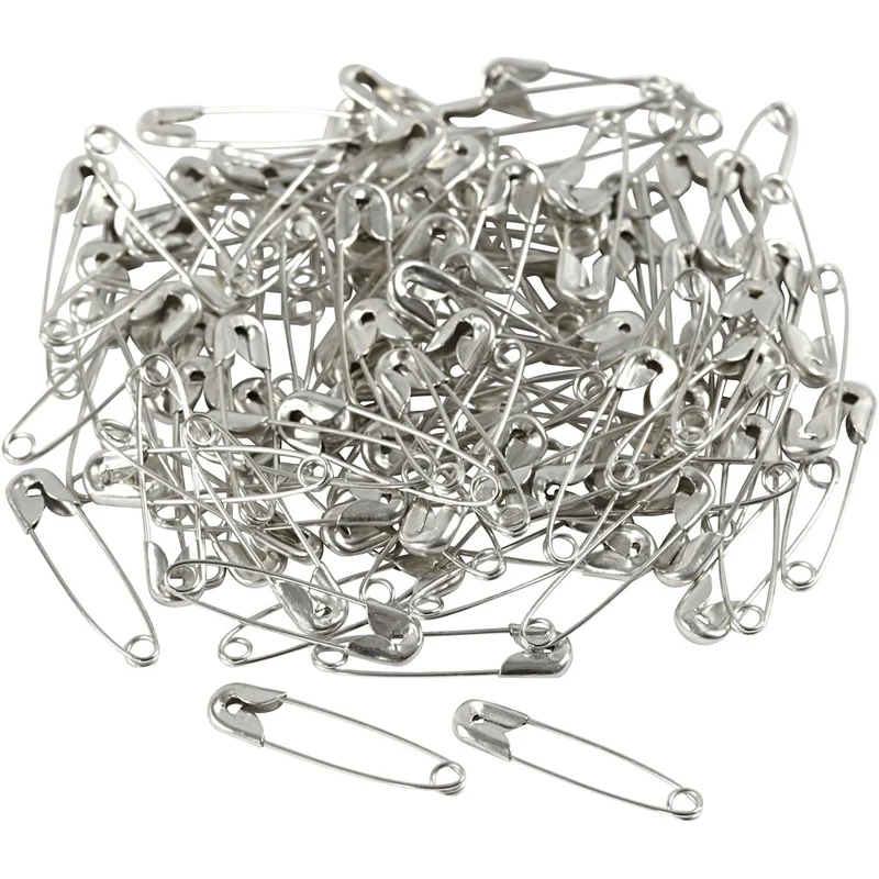 Sicherheitsnadeln, L 22 mm, Dicke 0,6 mm, Silber, 100 Stk/ 1 Pck [HOB-41135]