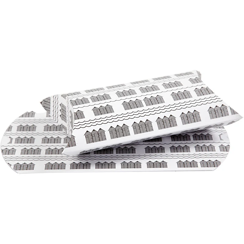 Faltbare Geschenkbox, Badehaus, Größe 18x15x6 cm, 300 g, Schwarz, Weiß, 3 Stk/ 1 Pck [HOB-25365]
